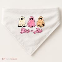 Funny Fall Halloween Ghost Boujee Boo Jee Spooky Season Cute USA-Made Doggie Bandana thumb 0