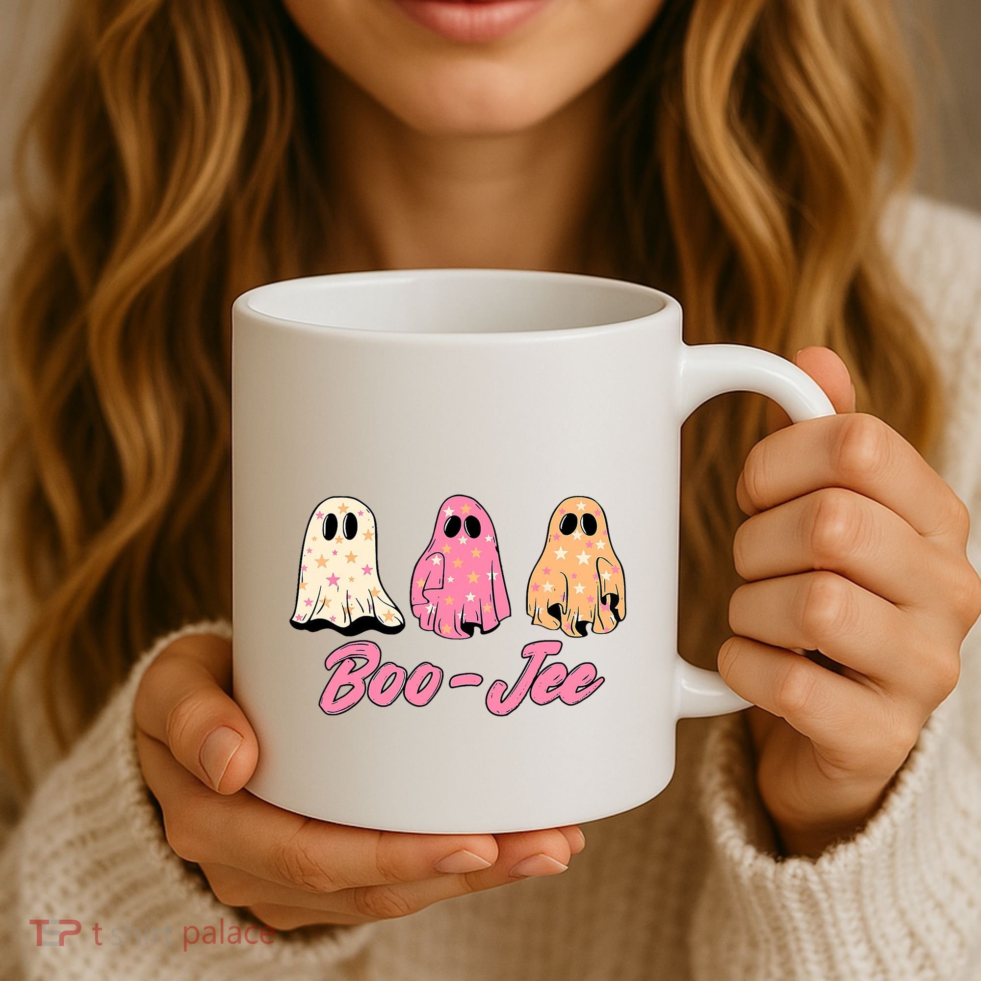 Funny Fall Halloween Ghost Boujee Boo Jee Spooky Season Cute Coffee Mug