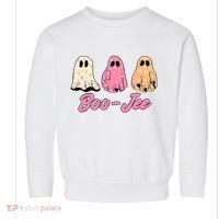 Funny Fall Halloween Ghost Boujee Boo Jee Spooky Season Cute Toddler Sweatshirt thumb 0