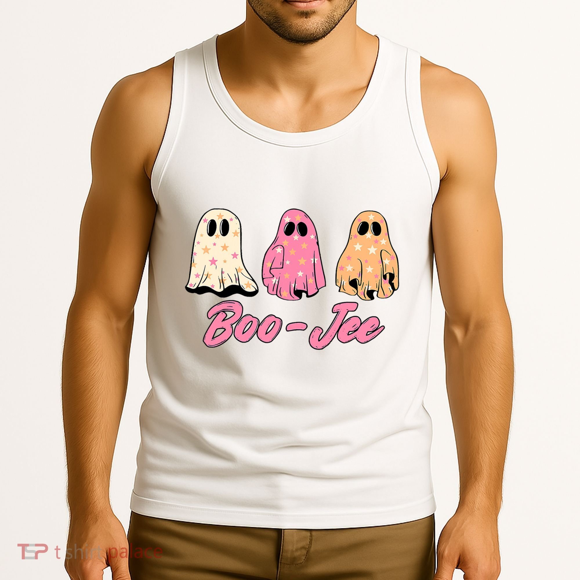 Funny Fall Halloween Ghost Boujee Boo Jee Spooky Season Cute Tank Top