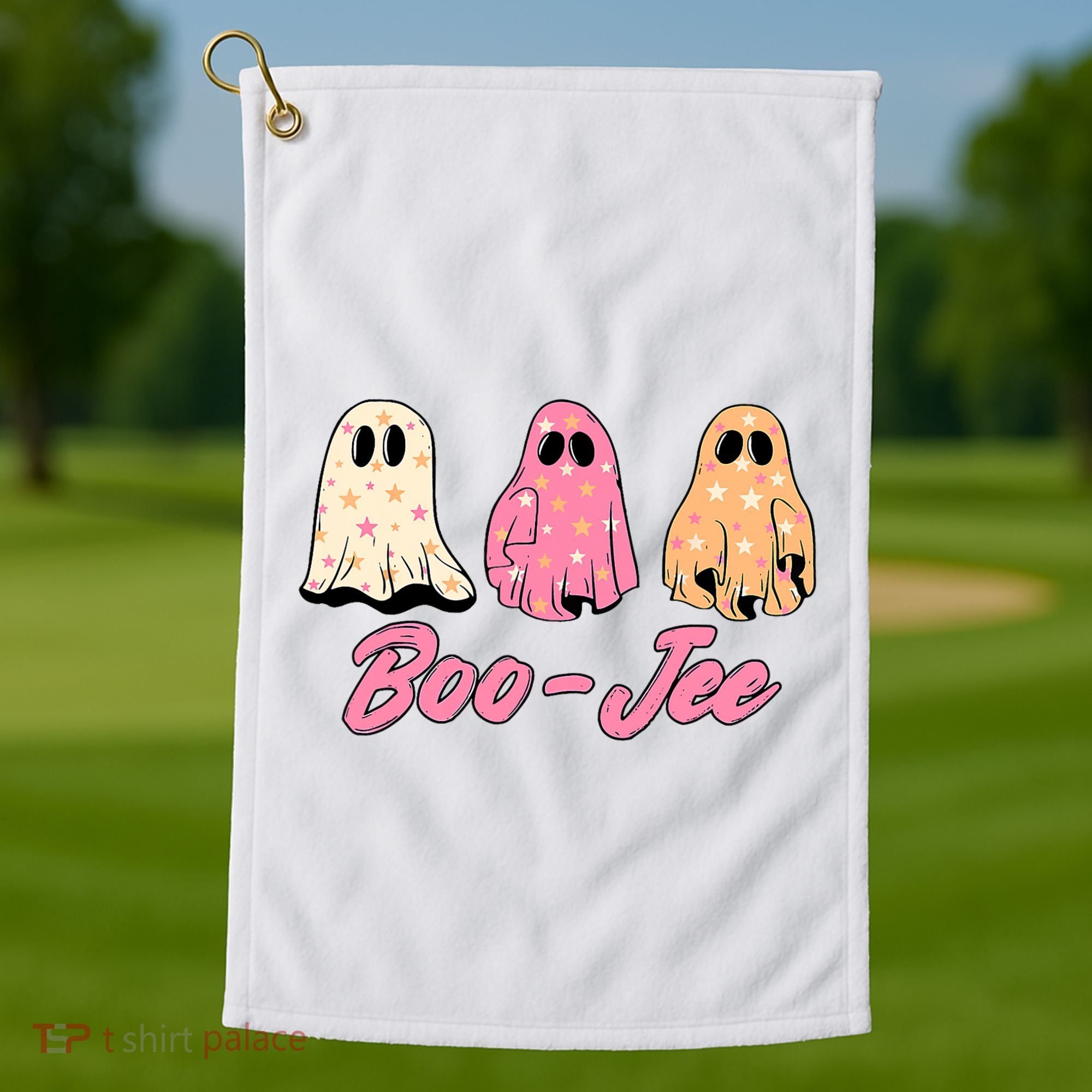 Funny Fall Halloween Ghost Boujee Boo Jee Spooky Season Cute Golf Towel
