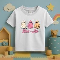 Funny Fall Halloween Ghost Boujee Boo Jee Spooky Season Cute Toddler T-Shirt thumb 3