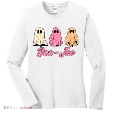Funny Fall Halloween Ghost Boujee Boo Jee Spooky Season Cute Women's Long Sleeve Shirt