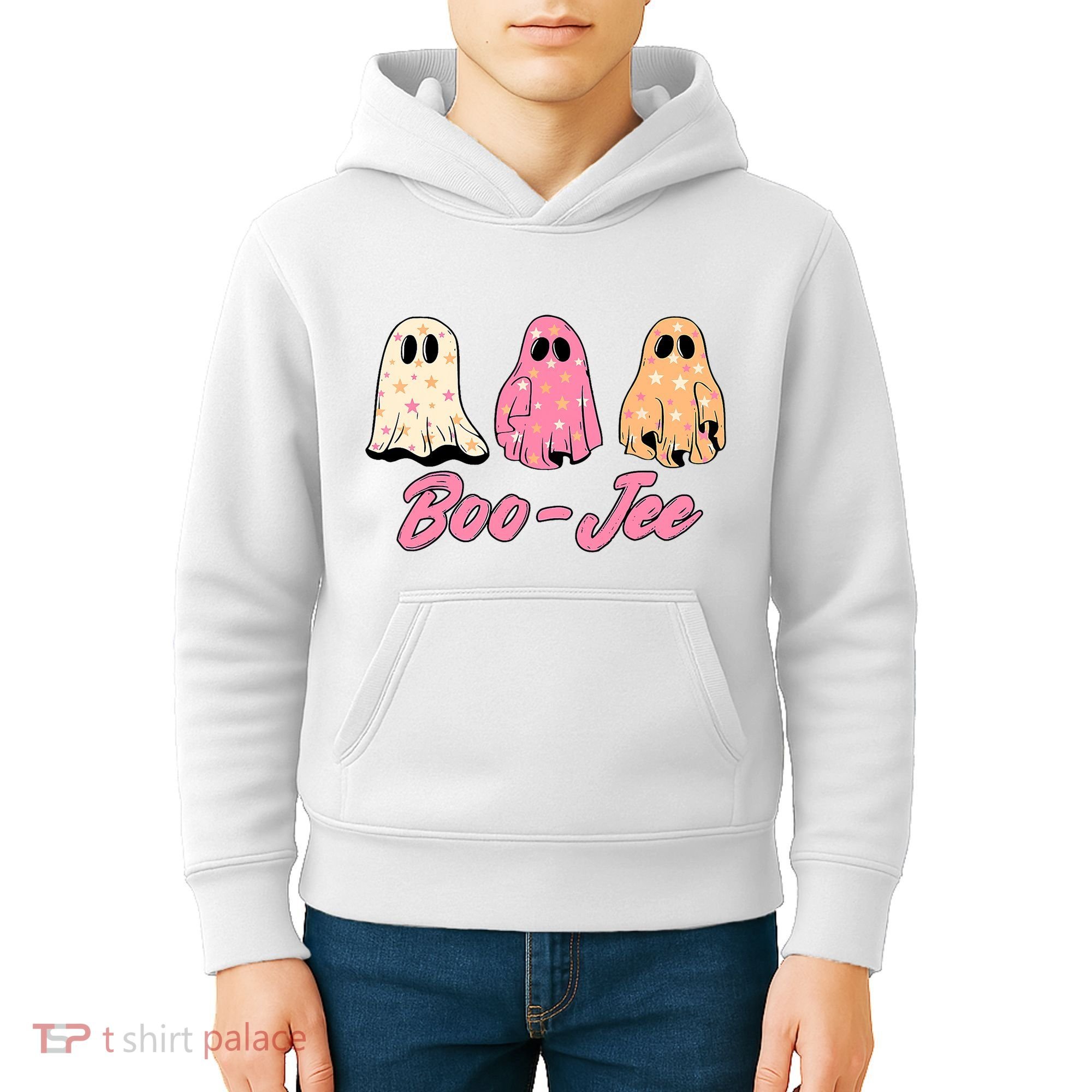 Funny Fall Halloween Ghost Boujee Boo Jee Spooky Season Cute Kids Hoodie