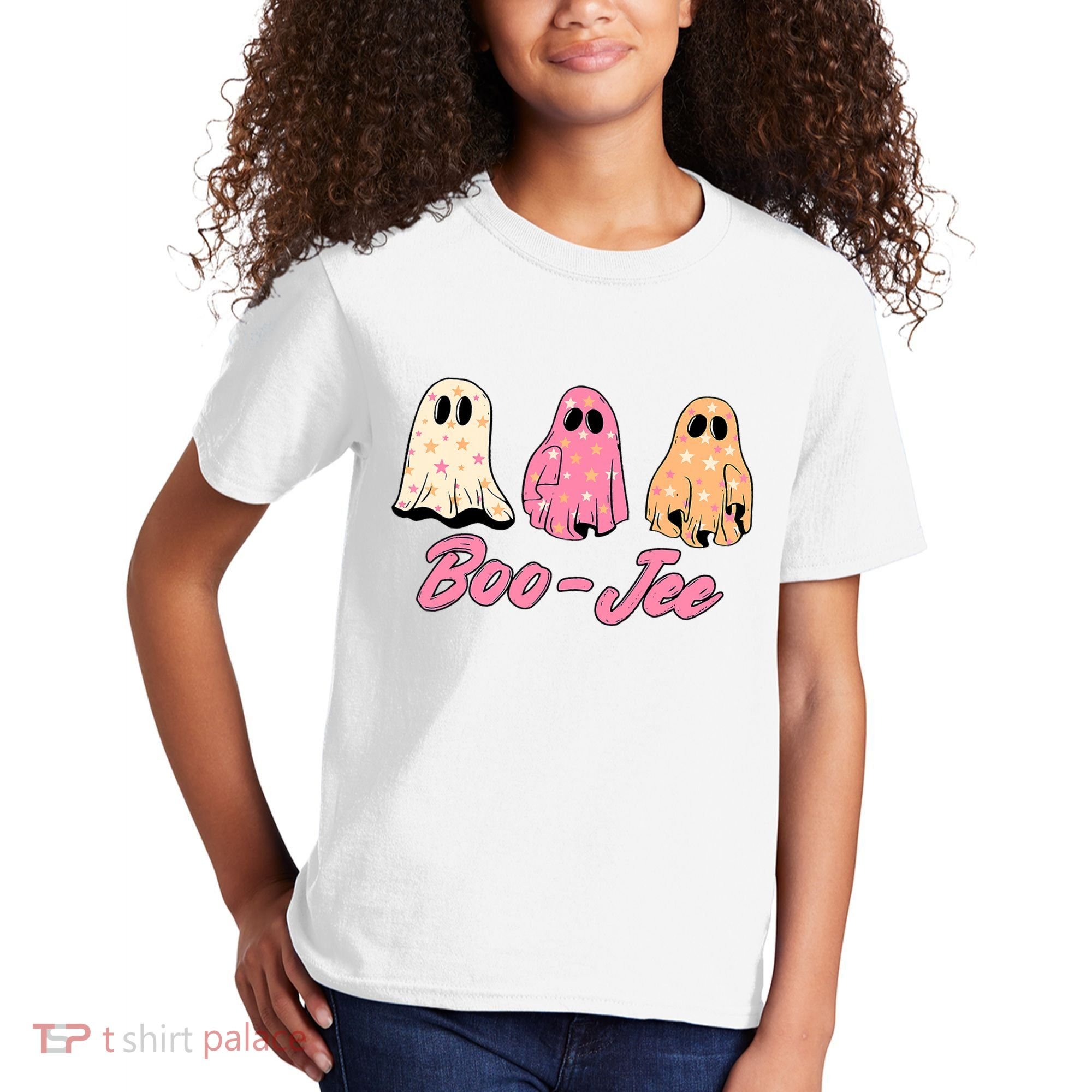 Funny Fall Halloween Ghost Boujee Boo Jee Spooky Season Cute Kids T-Shirt