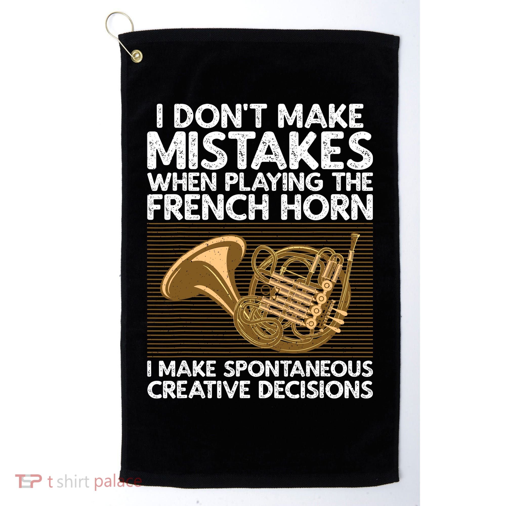 Funny French Horn Art Hornist Instrument Lover Golf Towel