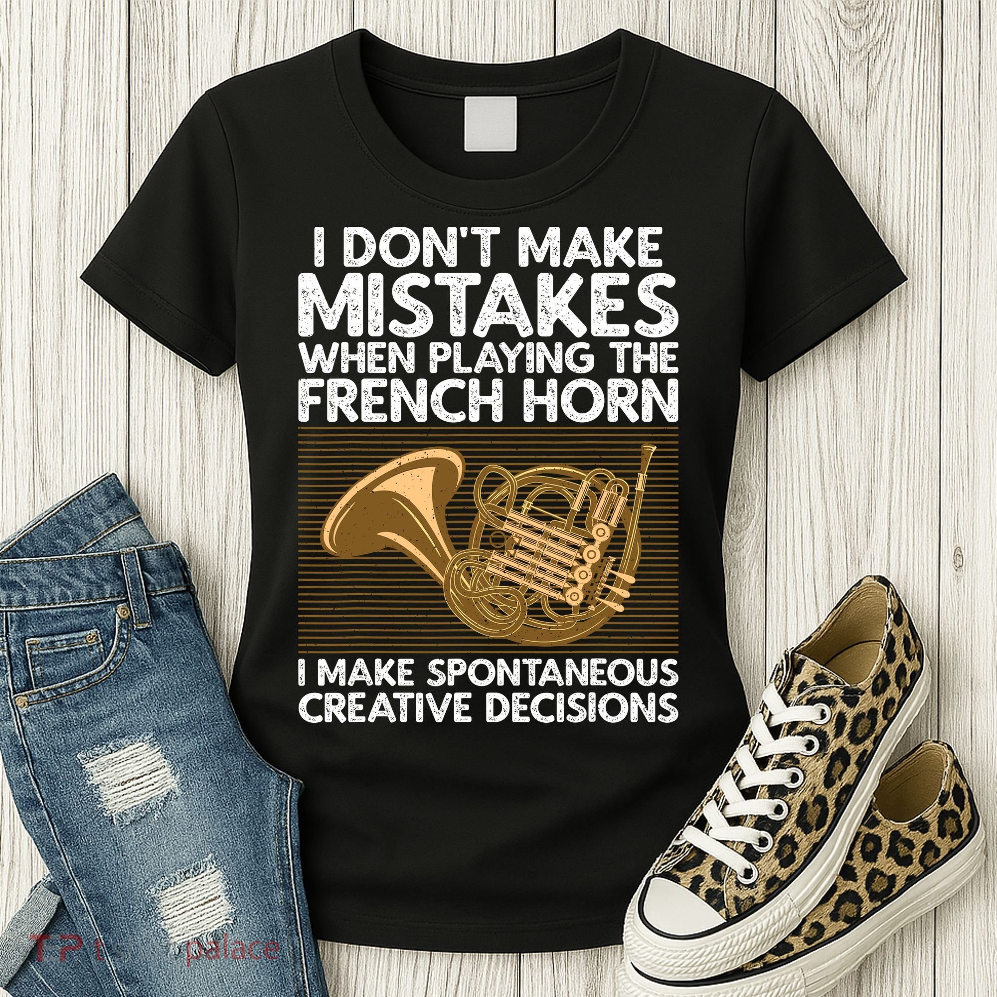 Funny French Horn Art Hornist Instrument Lover Women's T-Shirt