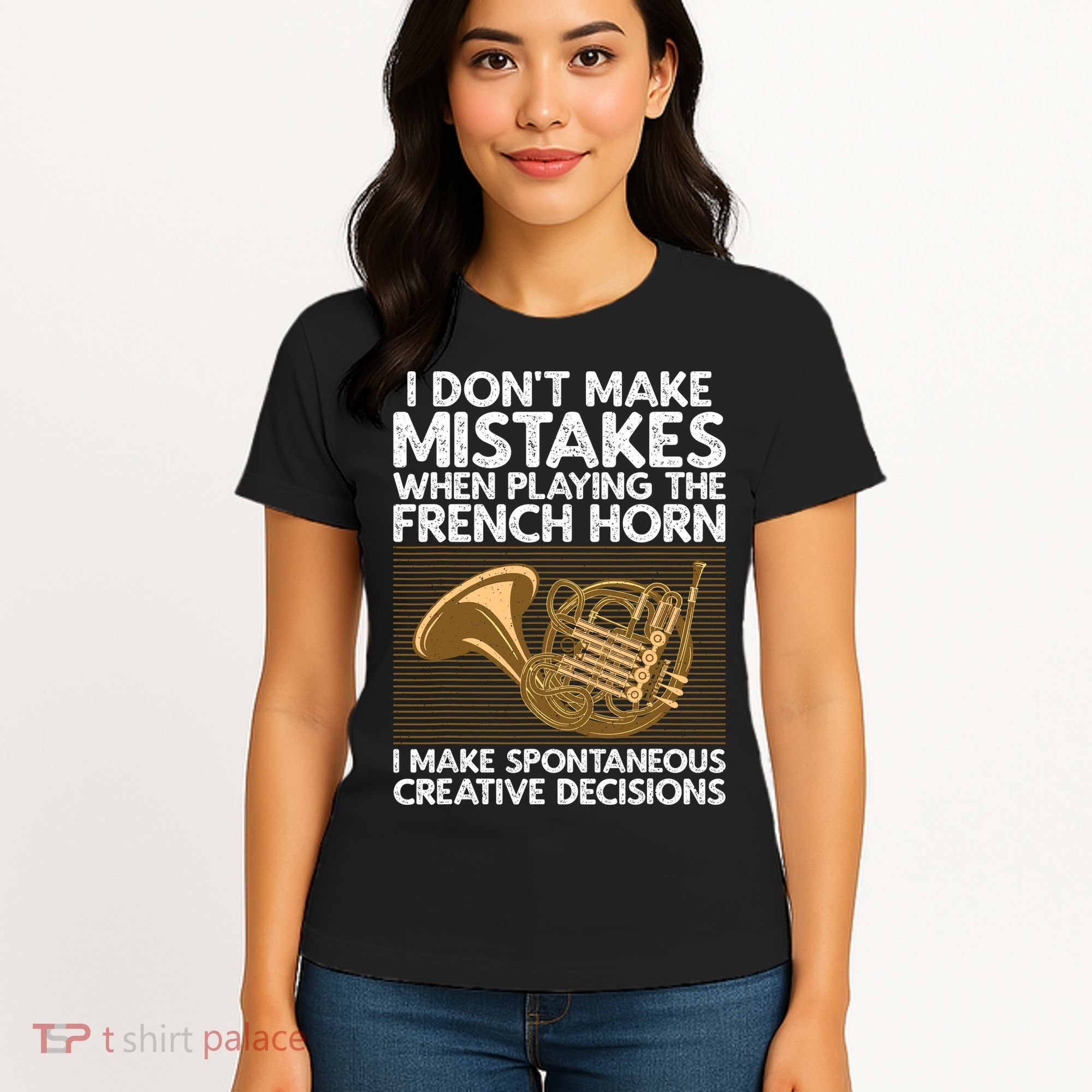 Funny French Horn Art Hornist Instrument Lover Women's T-Shirt