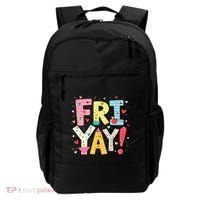 Funny Friyay Happy Friday Weekend Back To School Teacher Great Gift Backpack thumb 0