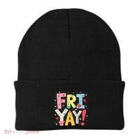 Funny Friyay Happy Friday Weekend Back To School Teacher Great Gift Beanie thumb 0