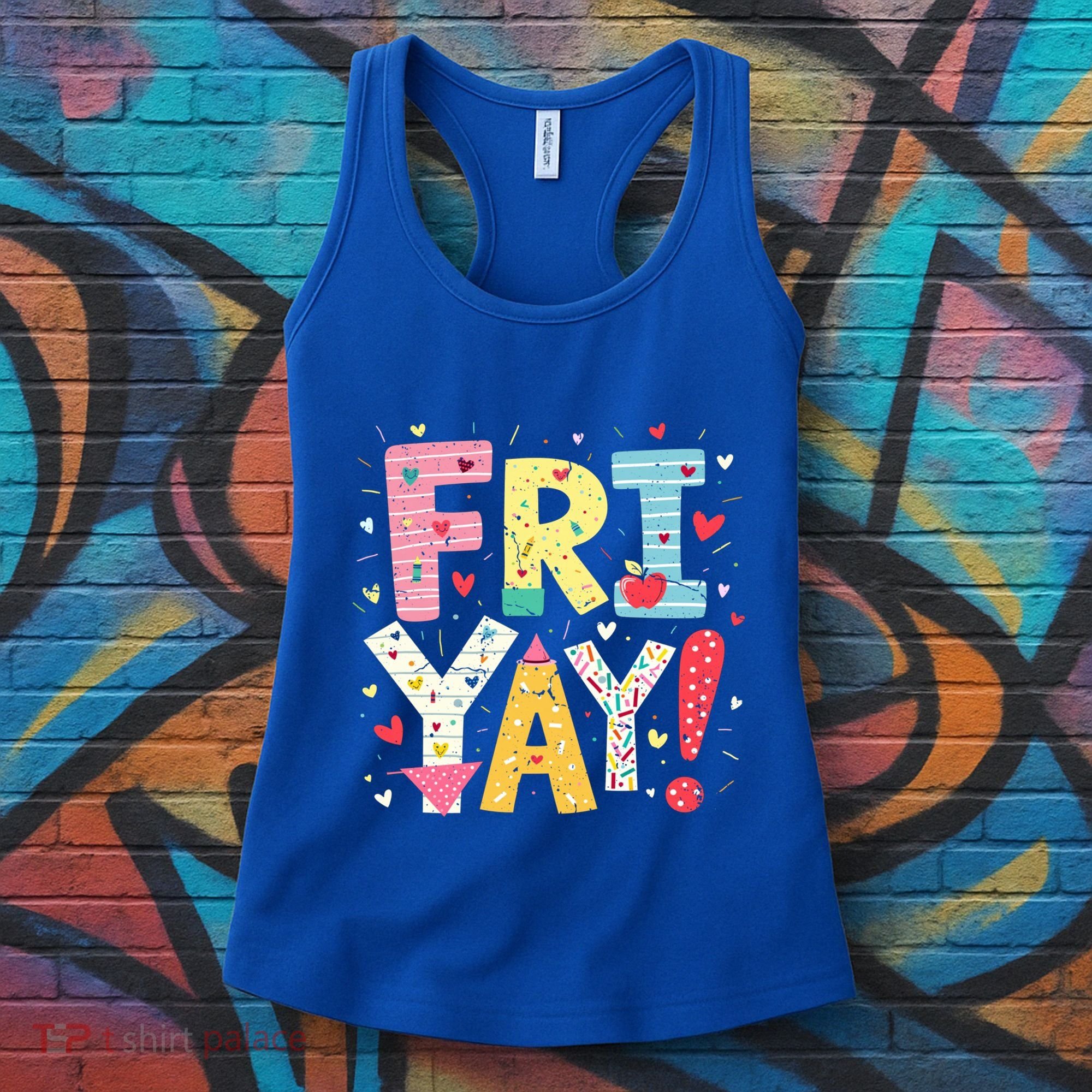 Funny Friyay Happy Friday Weekend Back To School Teacher Great Gift Women's Tank Top