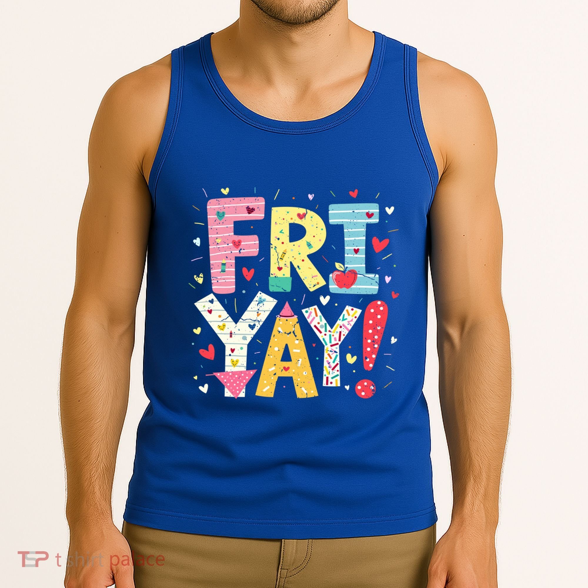 Funny Friyay Happy Friday Weekend Back To School Teacher Great Gift Tank Top