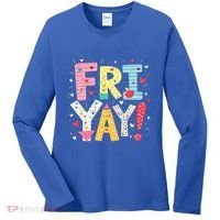 Funny Friyay Happy Friday Weekend Back To School Teacher Great Gift Women's Long Sleeve Shirt thumb 0
