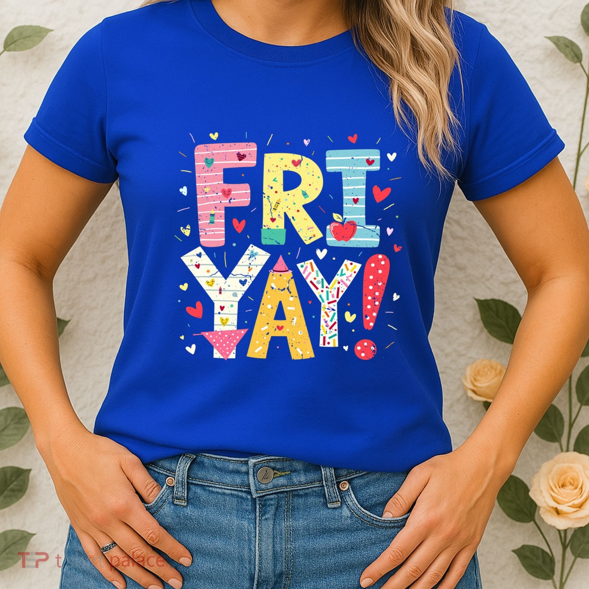 Funny Friyay Happy Friday Weekend Back To School Teacher Great Gift Women's T-Shirt