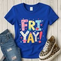 Funny Friyay Happy Friday Weekend Back To School Teacher Great Gift Women's T-Shirt thumb 3