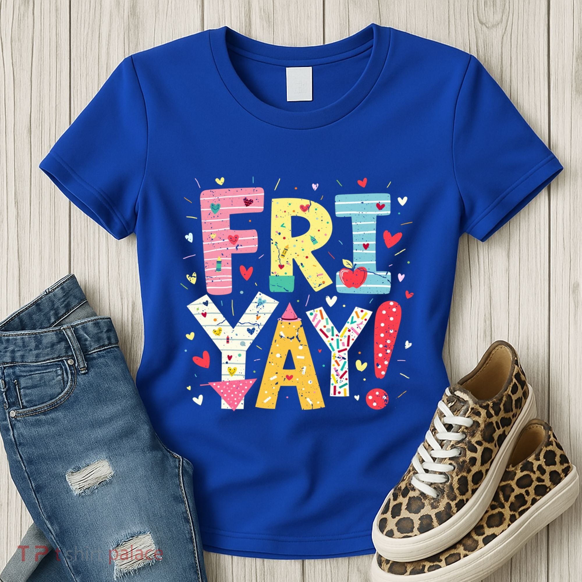 Funny Friyay Happy Friday Weekend Back To School Teacher Great Gift Women's T-Shirt