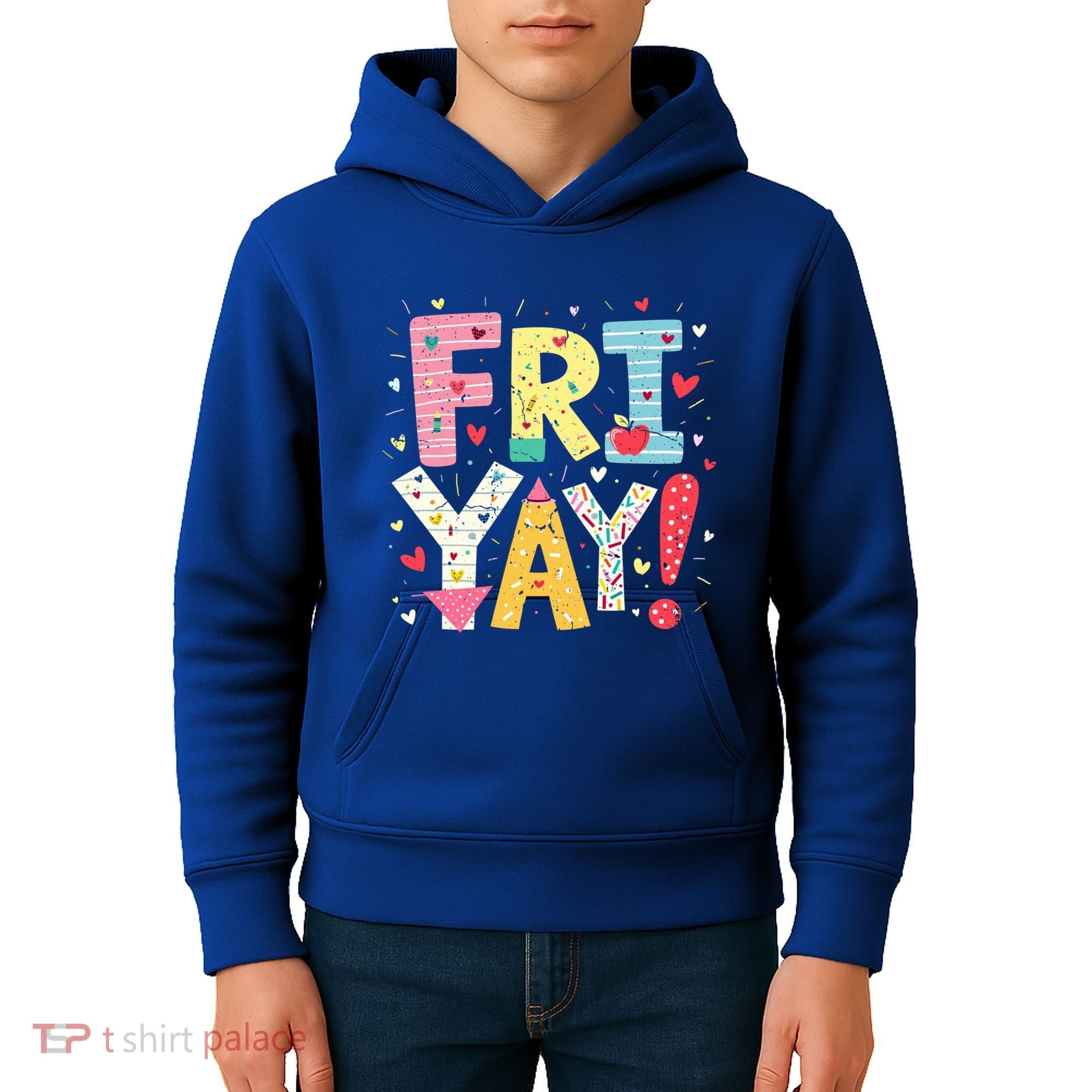 Funny Friyay Happy Friday Weekend Back To School Teacher Great Gift Kids Hoodie