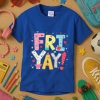 Funny Friyay Happy Friday Weekend Back To School Teacher Great Gift Kids T-Shirt thumb 3
