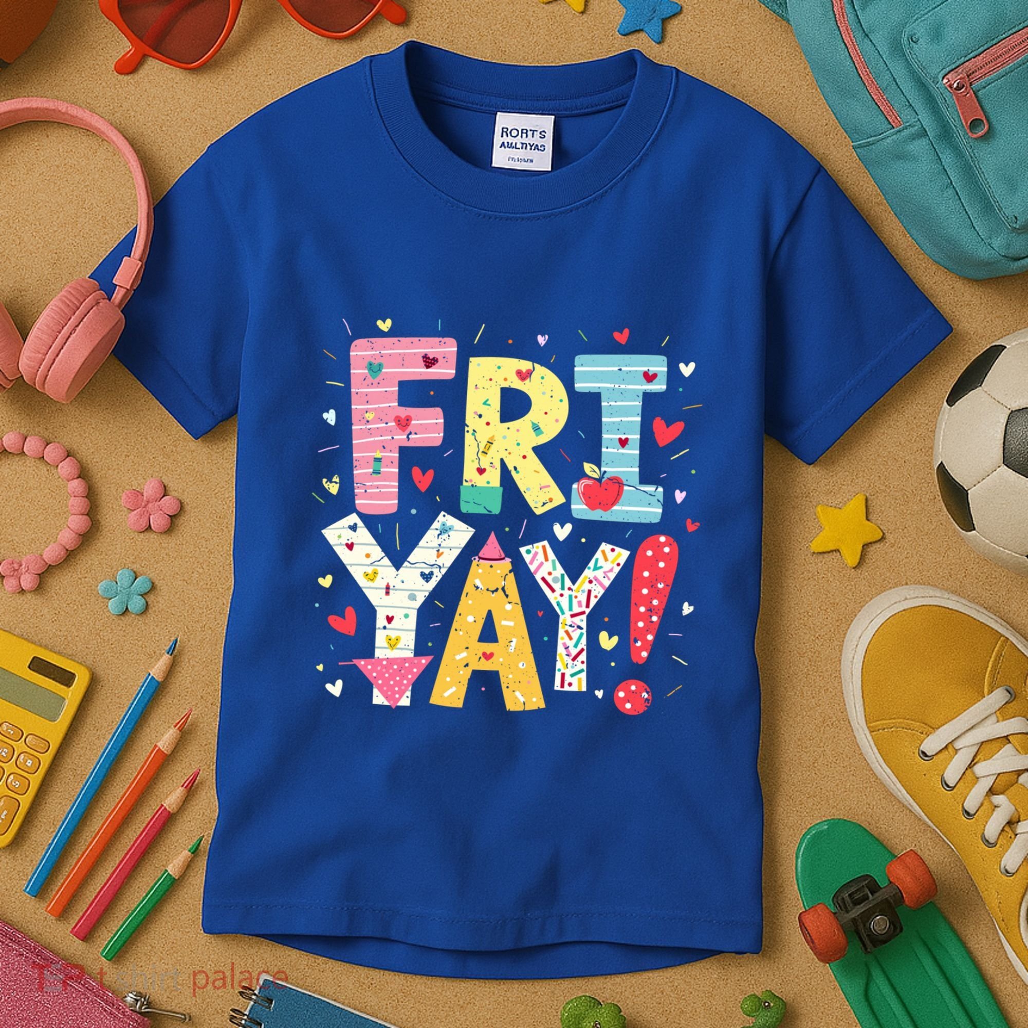 Funny Friyay Happy Friday Weekend Back To School Teacher Great Gift Kids T-Shirt