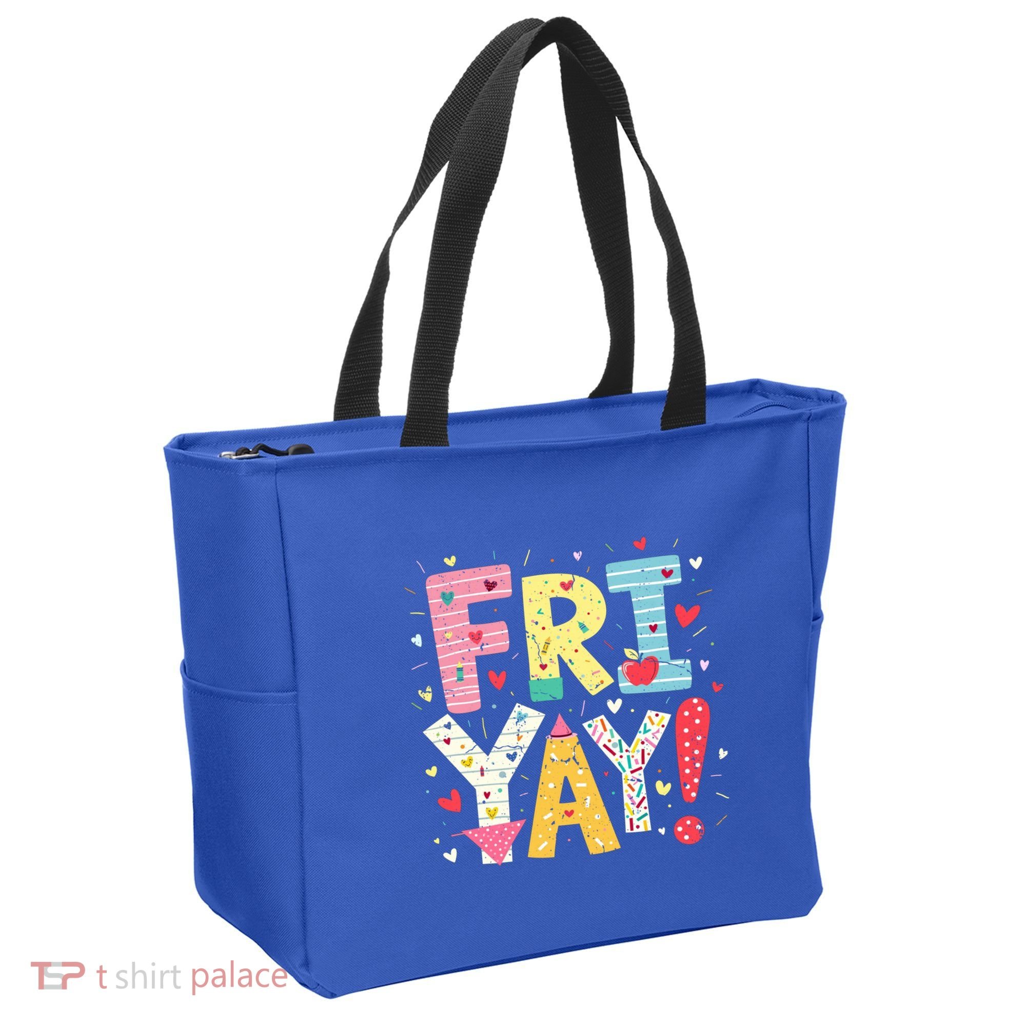Funny Friyay Happy Friday Weekend Back To School Teacher Great Gift Tote Bag