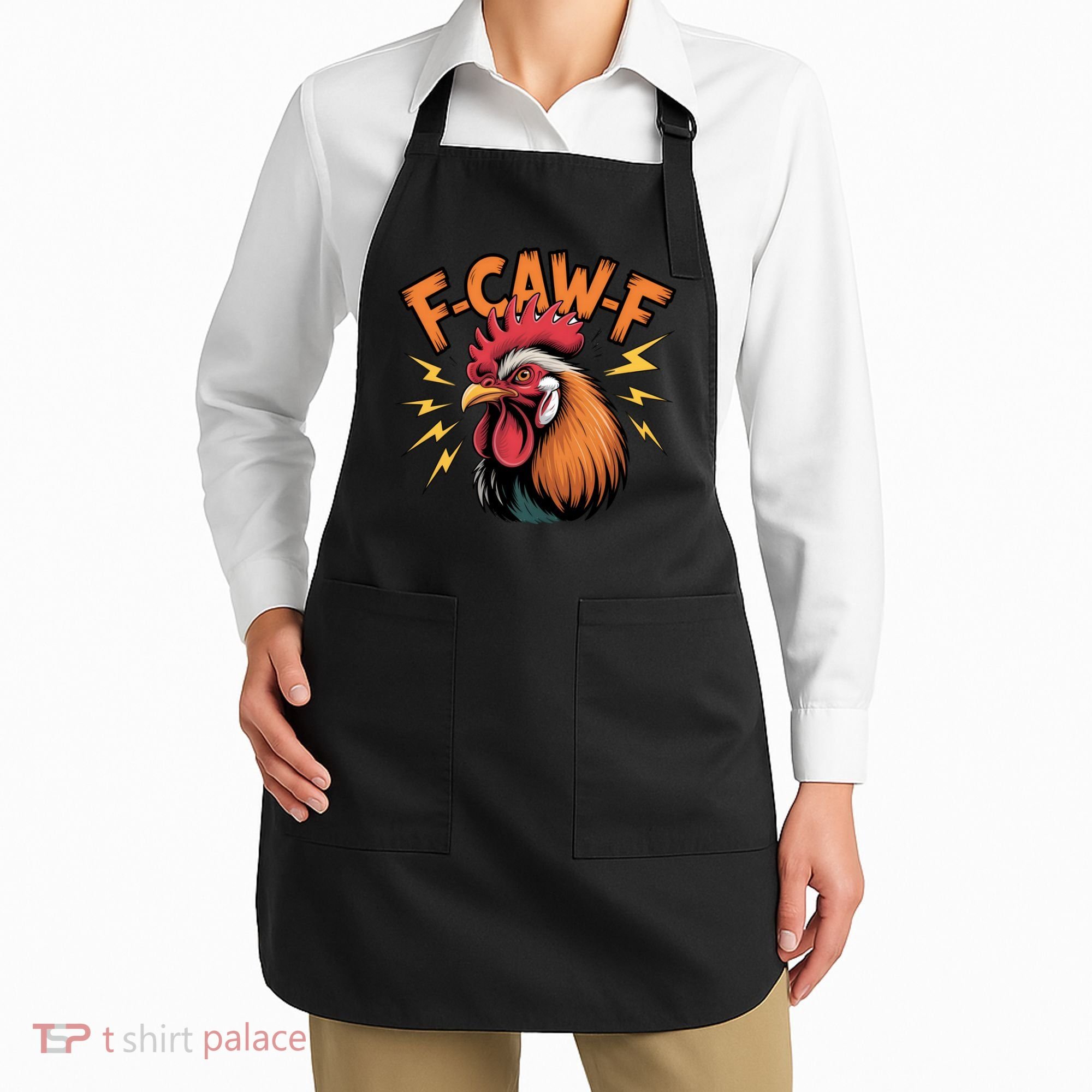 F-Caw-F Funny Humor Meme Rooster Slogan Apron