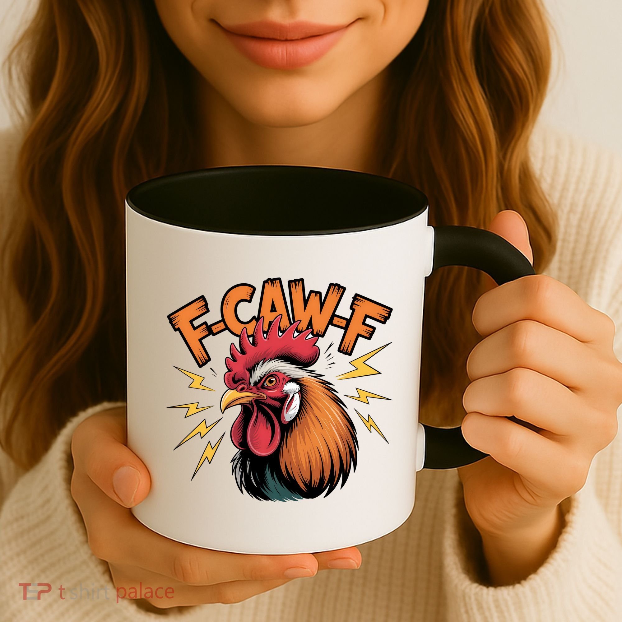 F-Caw-F Funny Humor Meme Rooster Slogan Coffee Mug