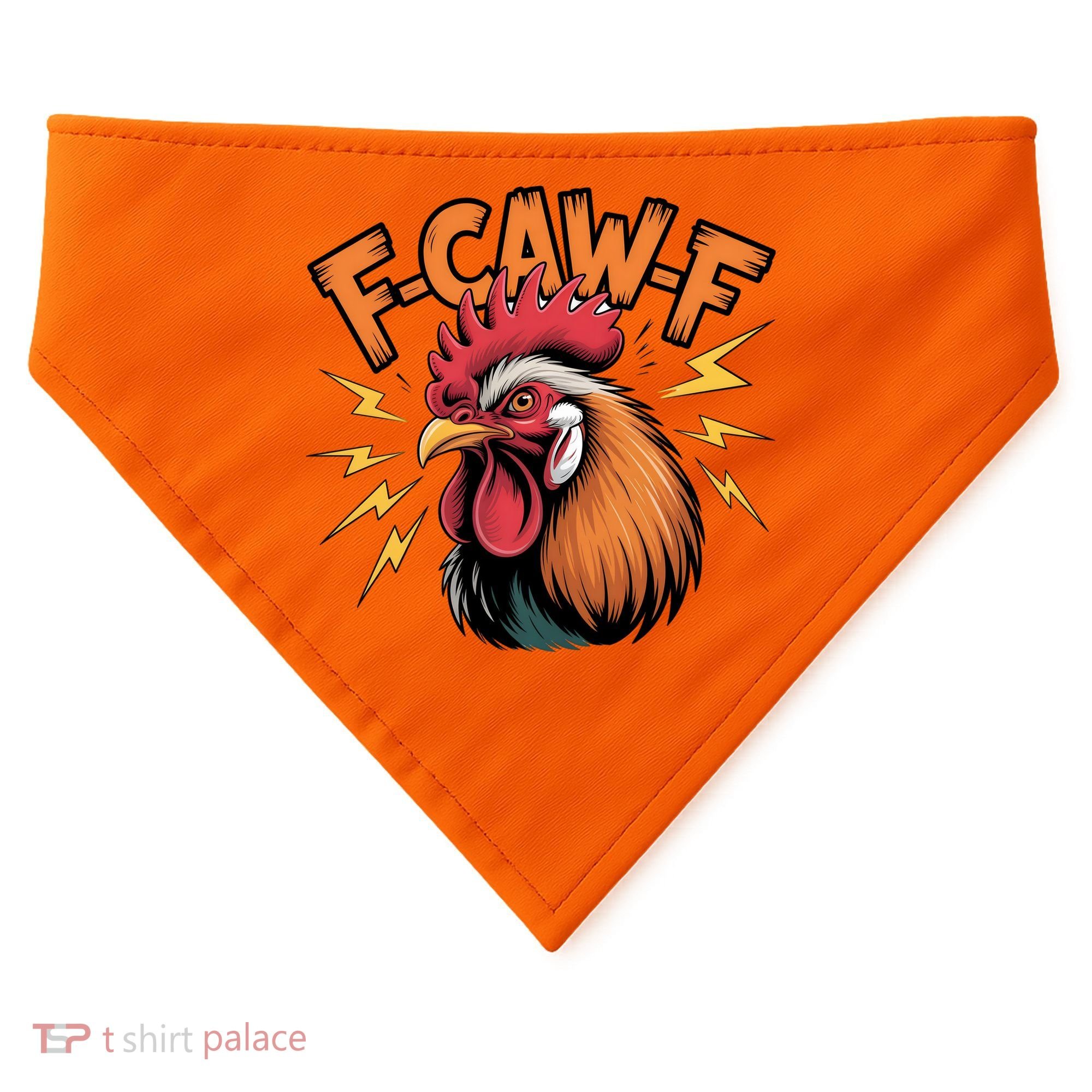 F-Caw-F Funny Humor Meme Rooster Slogan USA-Made Doggie Bandana