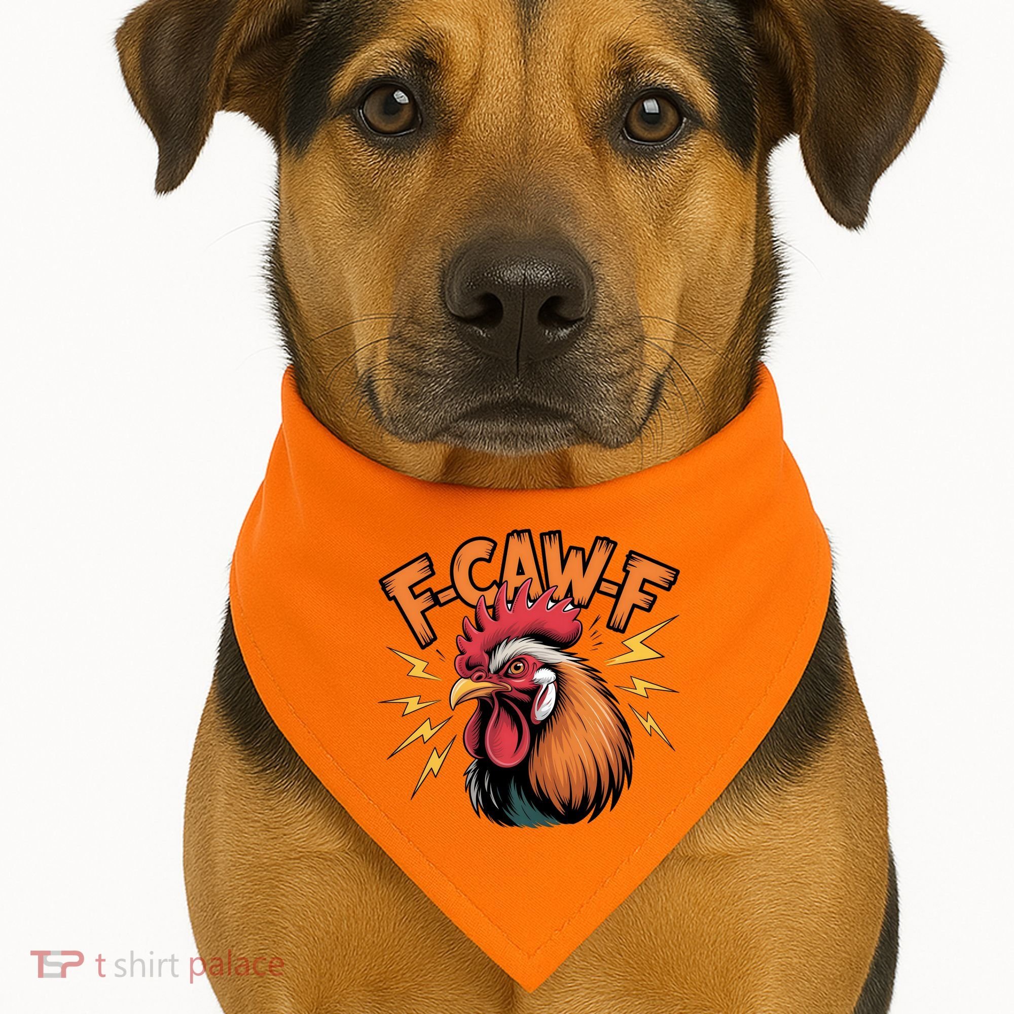 F-Caw-F Funny Humor Meme Rooster Slogan USA-Made Doggie Bandana