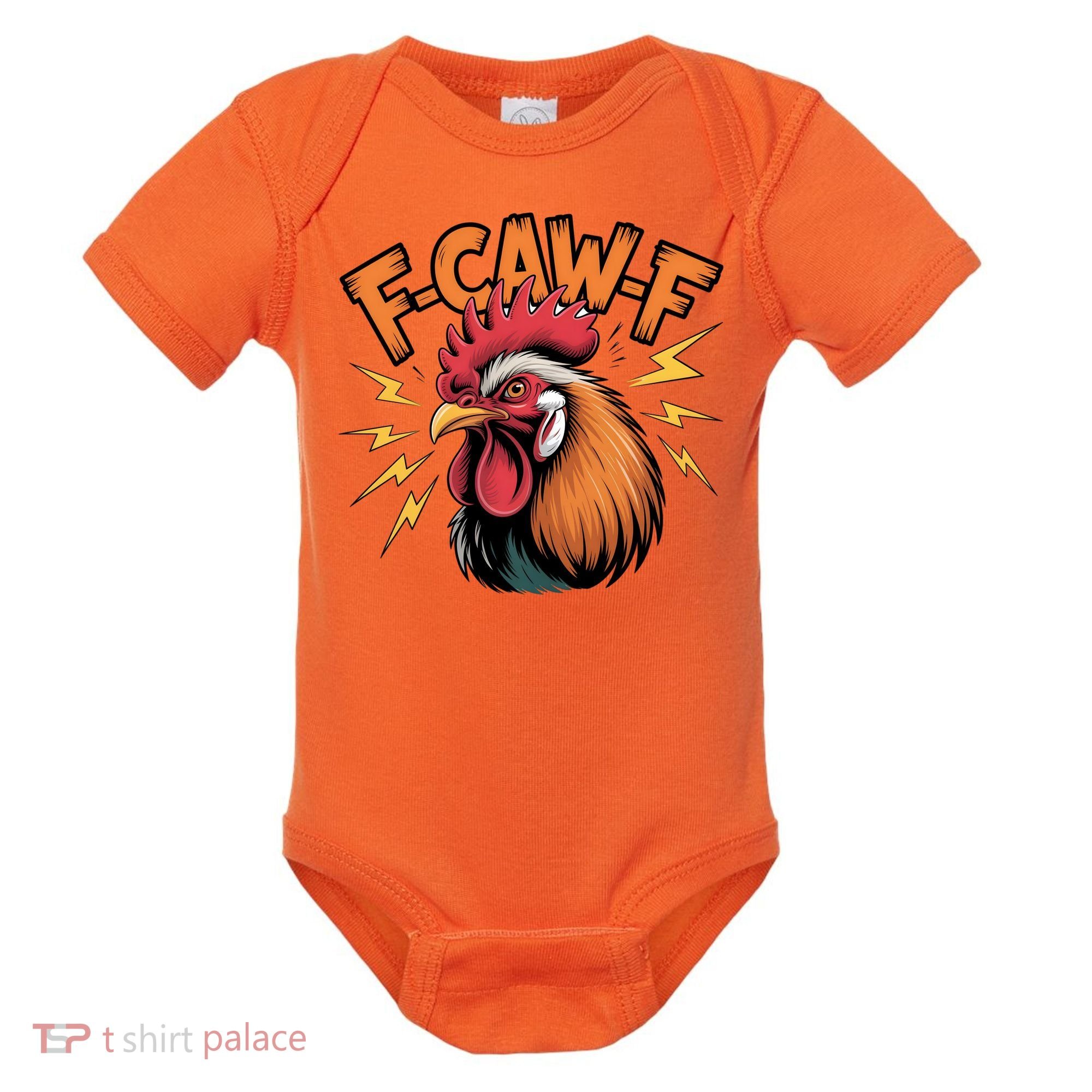 F-Caw-F Funny Humor Meme Rooster Slogan Baby Bodysuit