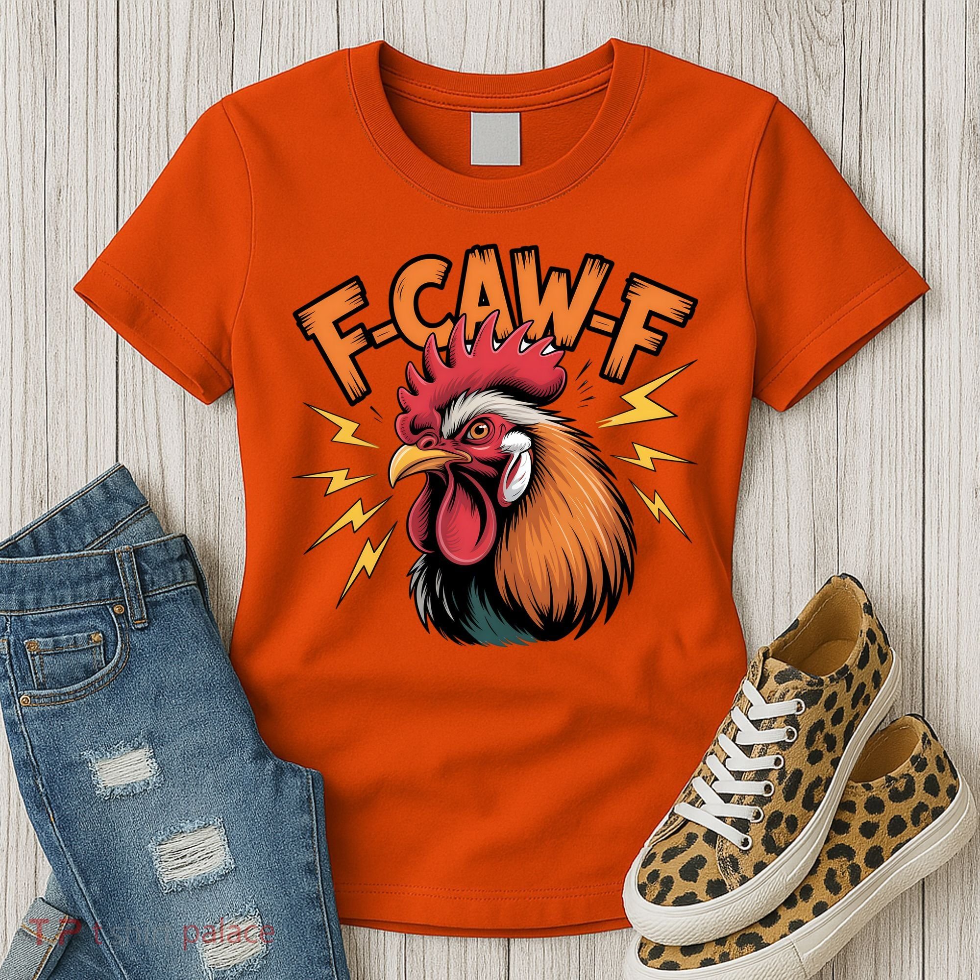F-Caw-F Funny Humor Meme Rooster Slogan Women's T-Shirt