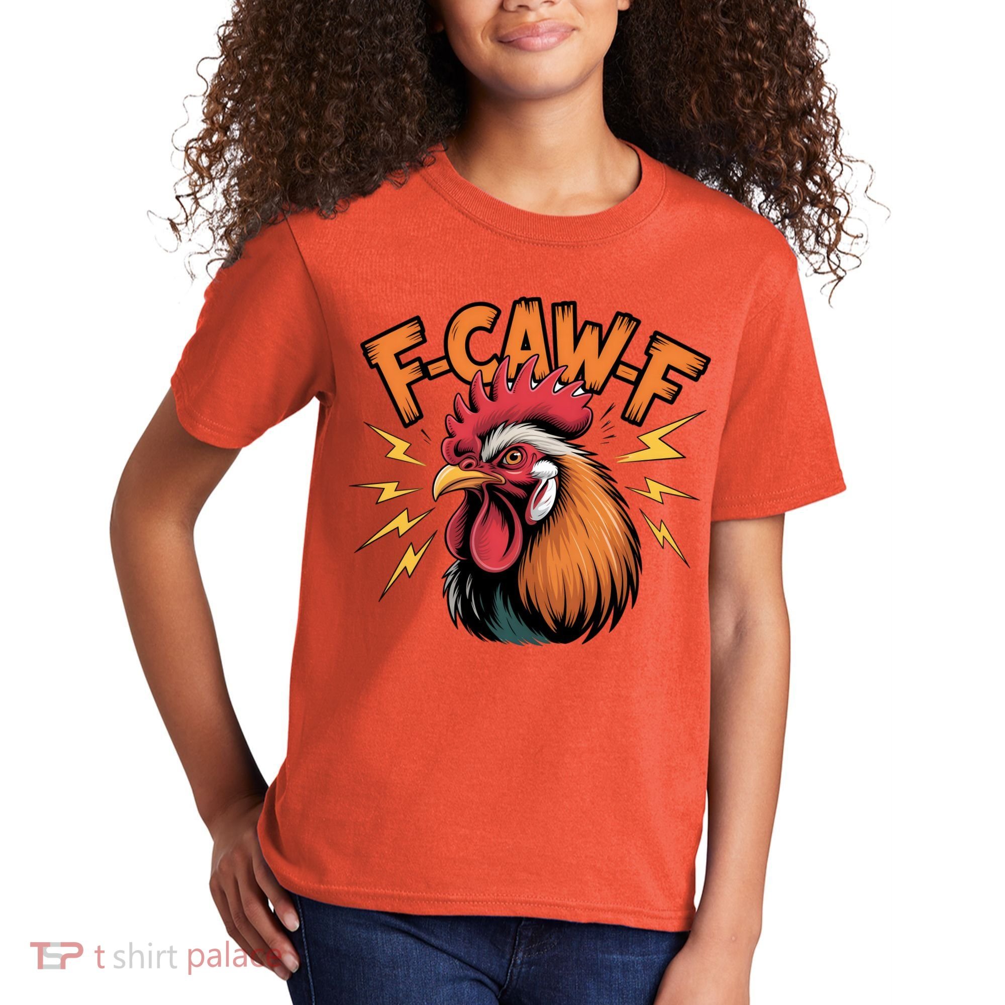 F-Caw-F Funny Humor Meme Rooster Slogan Kids T-Shirt