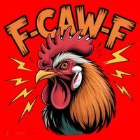F-Caw-F Funny Humor Meme Rooster Slogan Santa Hat thumb 1