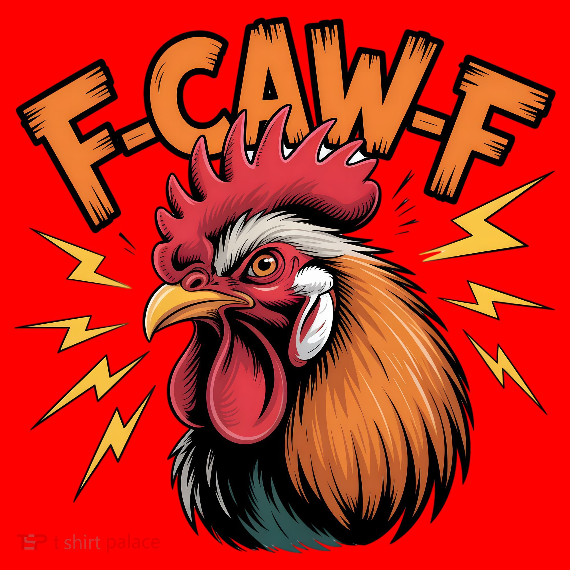 F-Caw-F Funny Humor Meme Rooster Slogan Santa Hat