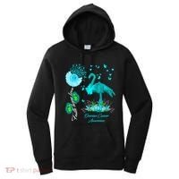 Flamingo Faith Hope Love Ovarian Cancer Awareness Great Gift Women's Hoodie thumb 0