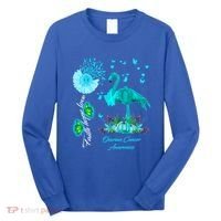 Flamingo Faith Hope Love Ovarian Cancer Awareness Great Gift Long Sleeve Shirt thumb 0