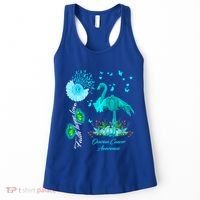 Flamingo Faith Hope Love Ovarian Cancer Awareness Great Gift Women's Tank Top thumb 0
