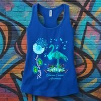 Flamingo Faith Hope Love Ovarian Cancer Awareness Great Gift Women's Tank Top thumb 3