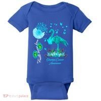 Flamingo Faith Hope Love Ovarian Cancer Awareness Great Gift Baby Bodysuit thumb 0