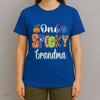 Funny Family Halloween Matching One Spooky Grandma T-Shirt thumb 4