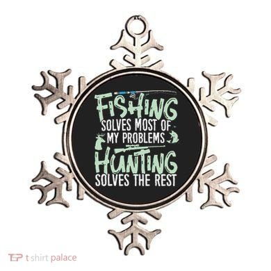 Funny Fishing & Hunting S Fishing Solves My Problems Ornament