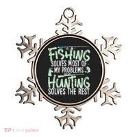 Funny Fishing & Hunting S Fishing Solves My Problems Ornament thumb 0