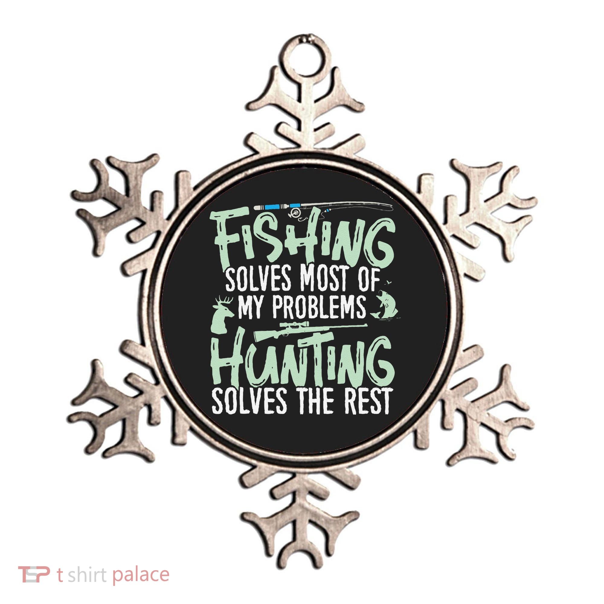 Funny Fishing & Hunting S Fishing Solves My Problems Ornament
