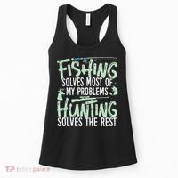 Funny Fishing & Hunting S Fishing Solves My Problems Women's Tank Top thumb 0