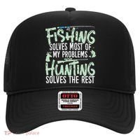 Funny Fishing & Hunting S Fishing Solves My Problems Hat thumb 0