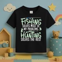 Funny Fishing & Hunting S Fishing Solves My Problems Toddler T-Shirt thumb 3