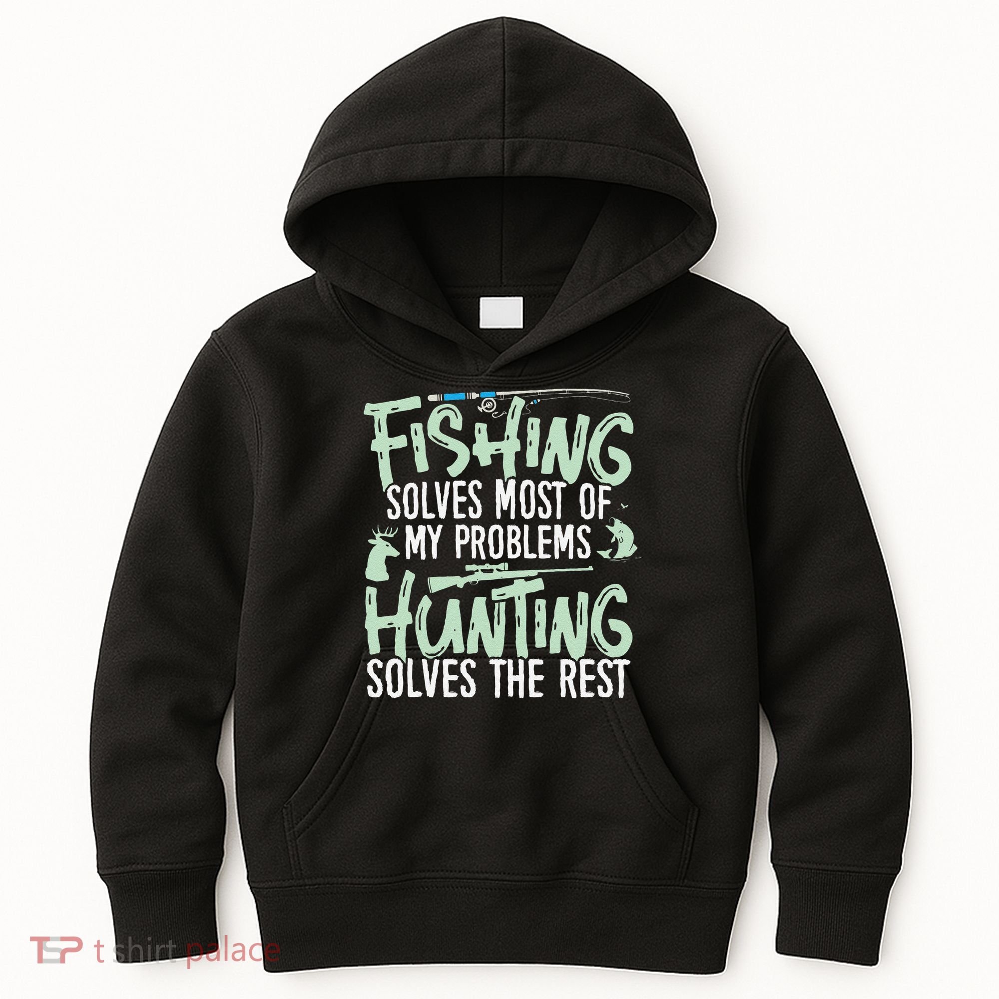 Funny Fishing & Hunting S Fishing Solves My Problems Kids Hoodie