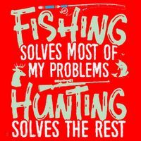 Funny Fishing & Hunting S Fishing Solves My Problems Santa Hat thumb 1