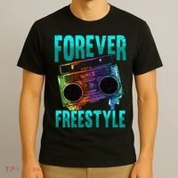 Forever Freestyle Hip Hop Old School Boombox T-Shirt thumb 3