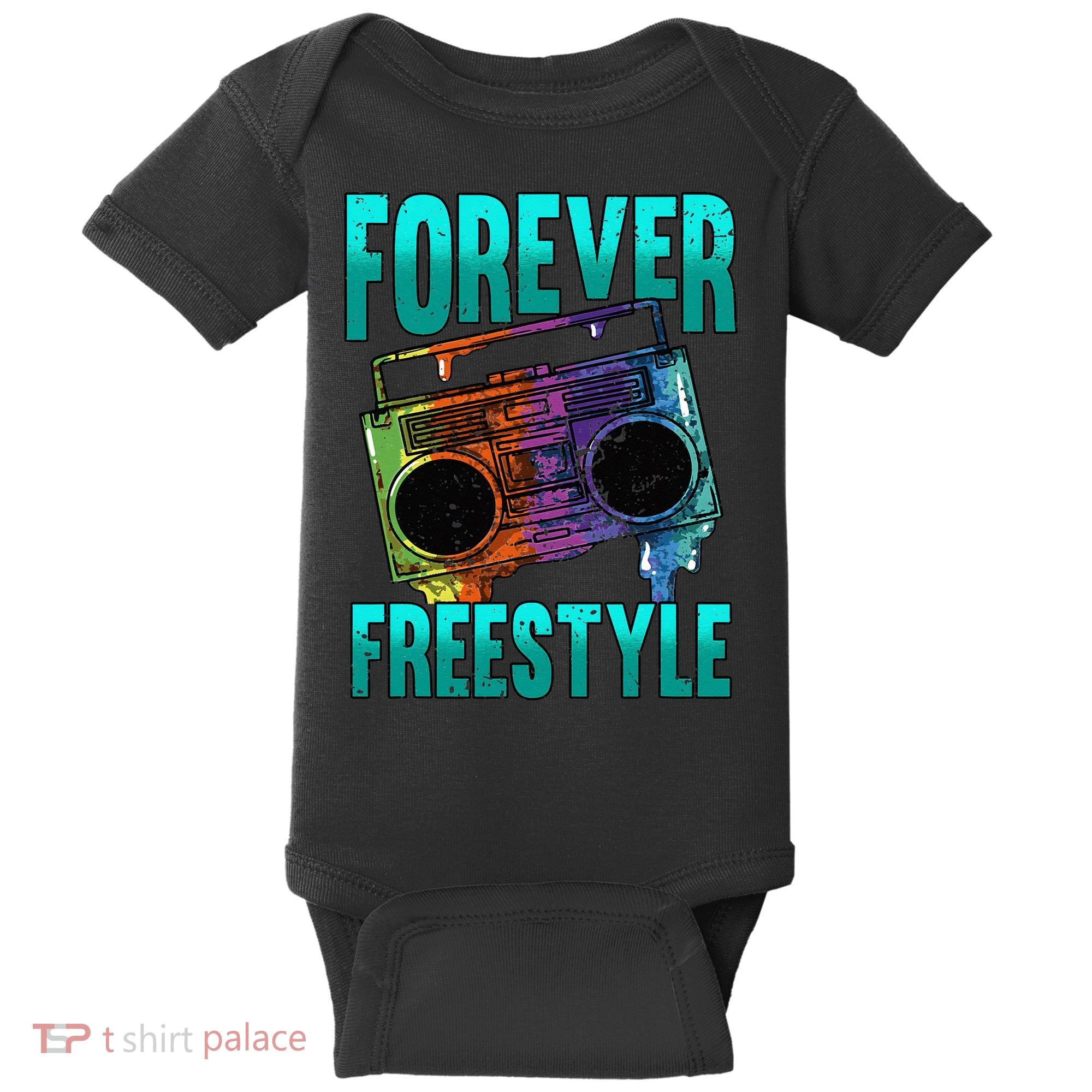 Forever Freestyle Hip Hop Old School Boombox Baby Bodysuit