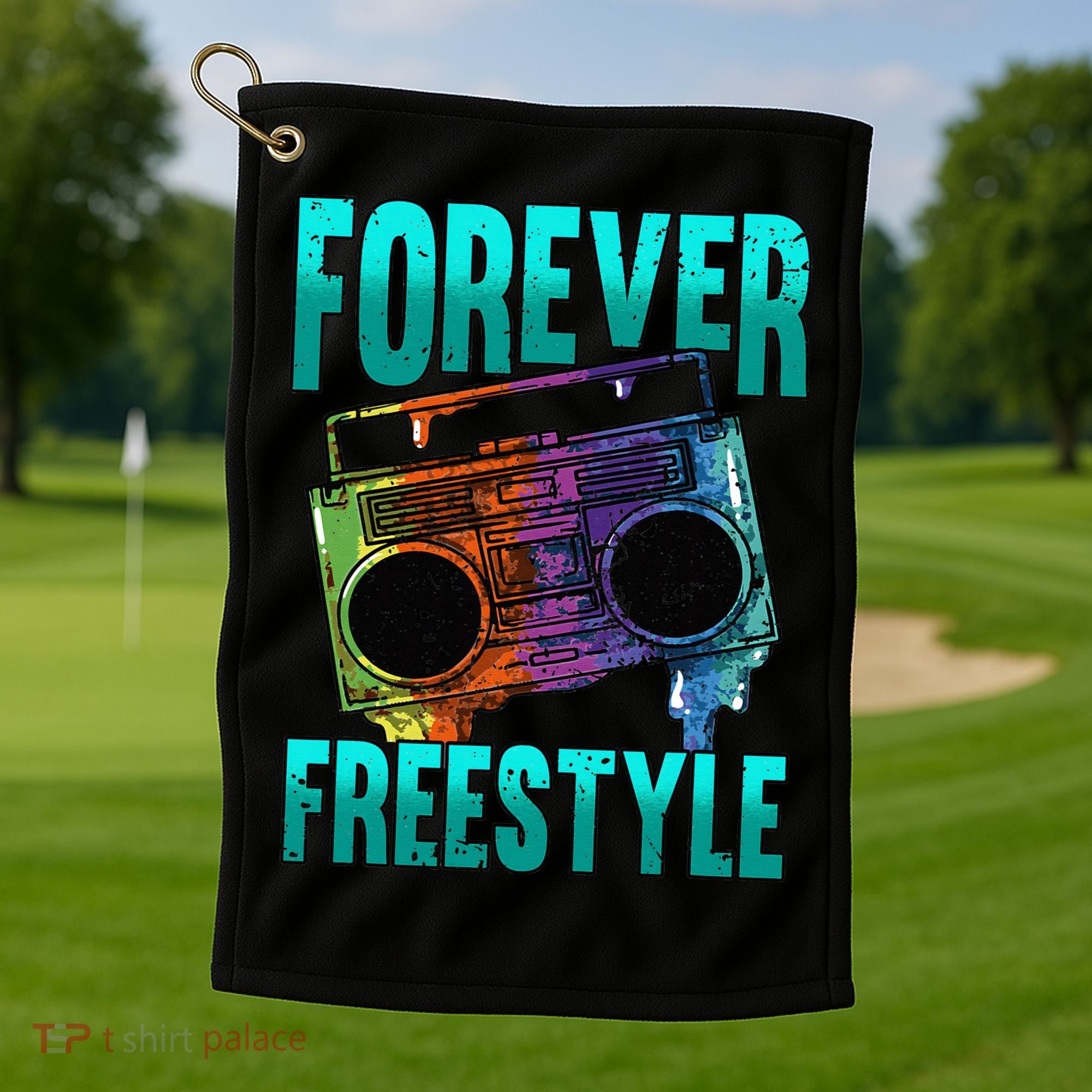 Forever Freestyle Hip Hop Old School Boombox Golf Towel